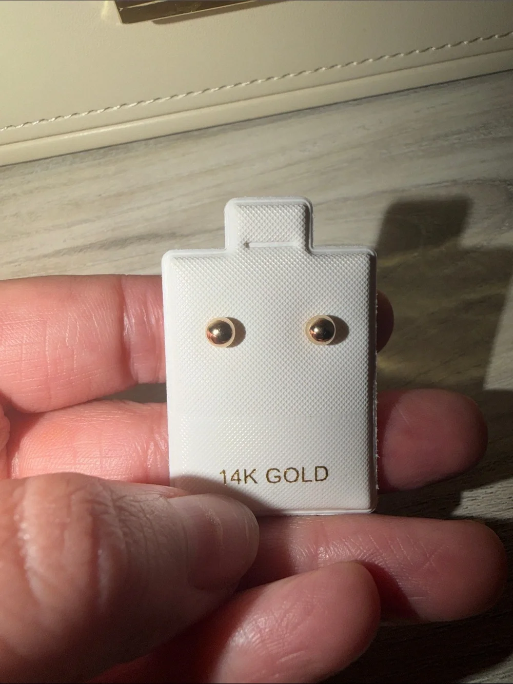 14K Gold Ball Stud Earrings - Polished Gold